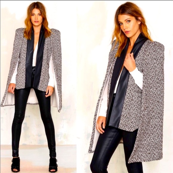 NIGHTWALKER Jackets & Blazers - Nightwalker Tweed Cape Blazer size X small